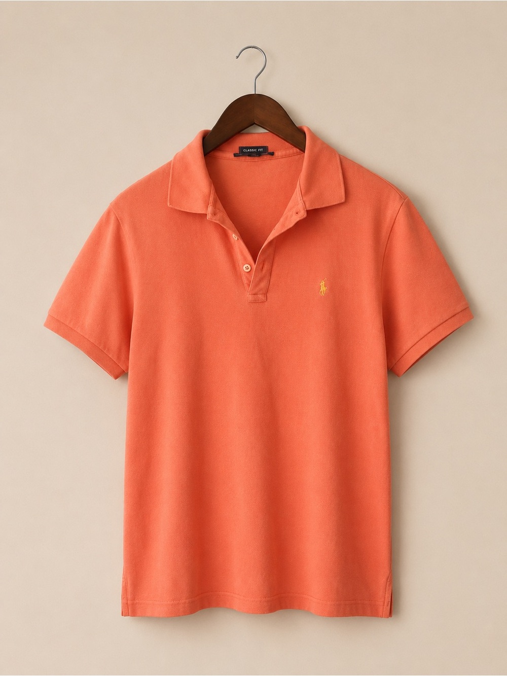 Women Ralph Lauren Orange Short-Sleeve Polo Shirt